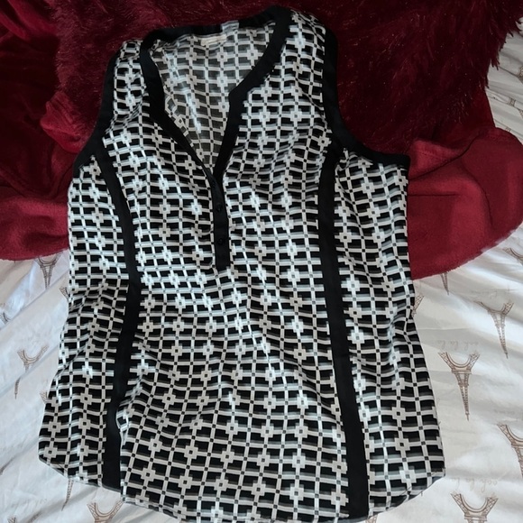 Geo print Tory  sleeveless tunic blouse Sz L - Picture 4 of 11